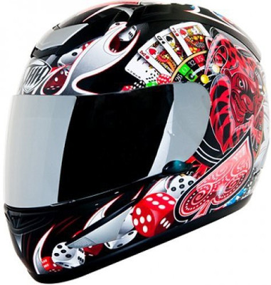 

THH Poker Motorbike Helmet(Red, Black, Black;red
