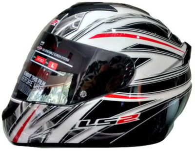 

LS2 Blast Motorbike Helmet(White, Silver), Silver;white