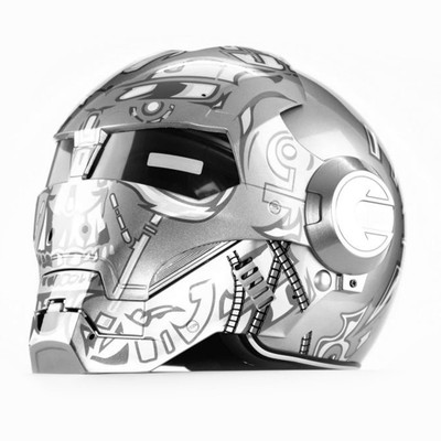 

MASEI Terminator Atomic Man Motorbike Helmet(Silver