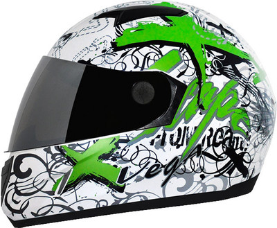 

Vega Axor Escape Motorsports Helmet(White, Green), Green;white