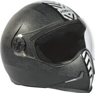 Steelbird Adonis Dashing Motorbike Helmet(Black, Silver) available at flipkart for Rs.793