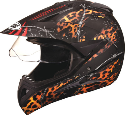 

Studds Motocross D1 with Visor Motorsports Helmet(Matt Black N12)