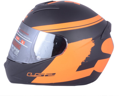 

LS2 Bulky Black Orange With Mercury Visor Motorbike Helmet(Black, Orange)