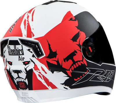 

Steelbird AIR SBA-1 Beast Motorbike Helmet(SBA-1 Beast Glossy White & Red With Smoke Visor Large-600