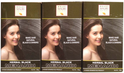 

Khadi Mauri Premium Black Henna - Kali Mehndi - Pack of 3(300 g)