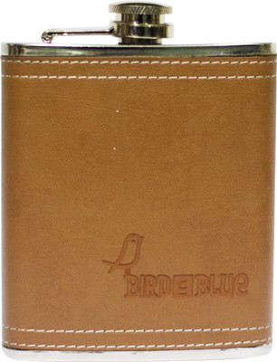 

Bird In Blue Plain Stainless Steel Wrapped with Leather Hip Flask(240 ml)