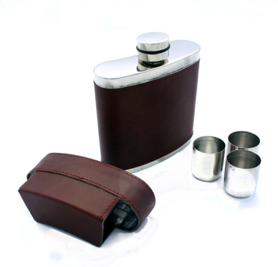 

Smiledrive Faux Leather Stainless Steel Hip Flask(266 ml)