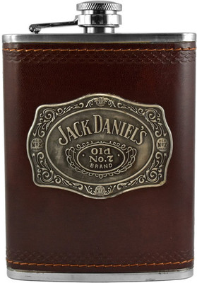 

BARWORLD Plain Stainless Steel & Leather Hip Flask(266 ml)
