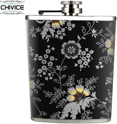 

CHIVICE 3138BlackFlower Stainless Steel Hip Flask(233 ml)