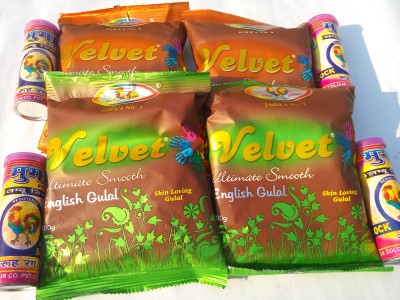 Cock brand Holi Color Powder Pack of 8(Orange, Green, Pink, 420 g)