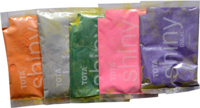 

TOTA silky gulal Holi Color Powder Pack of 5(Orange, Silver, Purple, Green, Pink, 40 g)