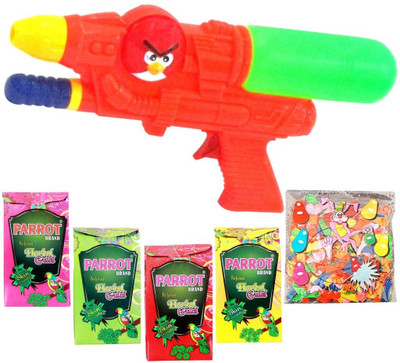 

Parrot Pichkari, Color, Balloon Holi Combo