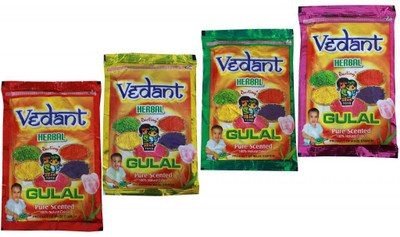 

Vedant Herbal Gulal Holi Color Powder Pack of 4(Multicolor, 400 g)