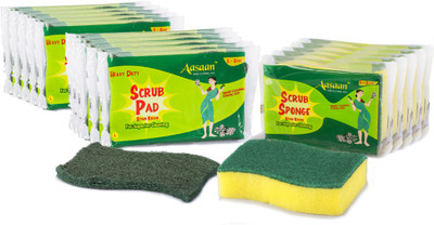 

Aasaan Heavy Duty Scrub Pads (L), 10 pcs and Sponge, 5 pcs Scrub Pad