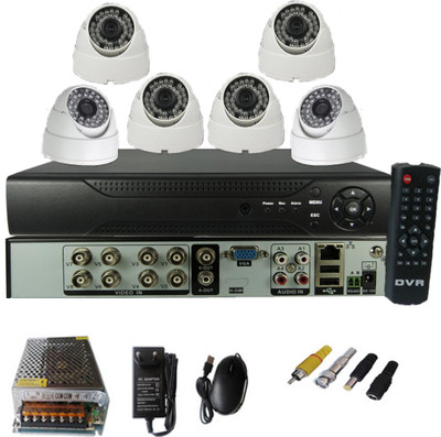 

Easy 6 CCTV White Dome camera + 8 channel DVR kit 8 Channel Home Security Camera(2000 GB)