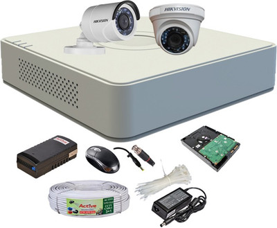 

Hik Vision Full Combo, Turbo IRPF Dome Camera 1Pcs & Bullet Camera 1Pcs + Active Cable + 1-TB HDD + F1 Mini DVR 4 Channel Home Security Camera(1 TB)