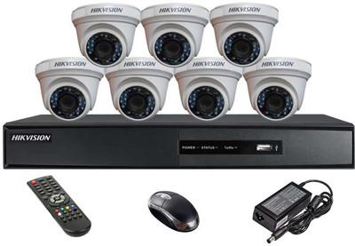 

Hik Vision HDTVI Combo, DS-2CE56COT-IR Dome Camera 7Pcs + HD DVR 8 Channel Home Security Camera