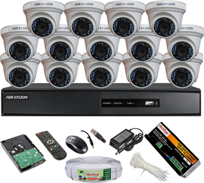 

Hik Vision SH Full Combo, Turbo HDTVI Dome Camera 14Pcs + 2TB HDD + Active Cable + HDTVI DVR 16 Channel Home Security Camera(2 TB)