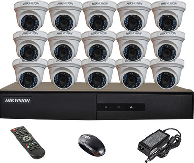 Hik Vision Combo, HDTVI DS2CE56COT-IR Dome Camera 15Pcs + HDTVI DVR Security Camera(16 Channel)