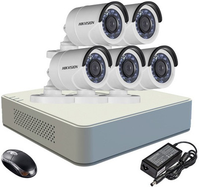 

Hik Vision HDTVI Combo, DS-2CE16COT-IRF Bullet Camera 5Pcs + F1 Mini DVR.(HDD NOT INCLUDED) 8 Channel Home Security Camera
