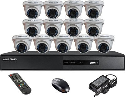 Hik Vision SH Combo, HDTVI DS2CE56COT-IR Dome Camera 13Pcs + HDTVI DVR Security Camera(16 Channel)