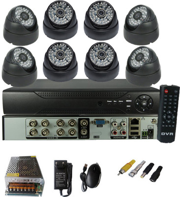 

Easy 8 CCTV Black Dome camera + 8 channel DVR kit 8 Channel Home Security Camera(2000 GB)