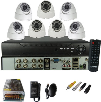 

Easy 7 CCTV White Dome camera + 8 channel DVR kit 8 Channel Home Security Camera(2000 GB)