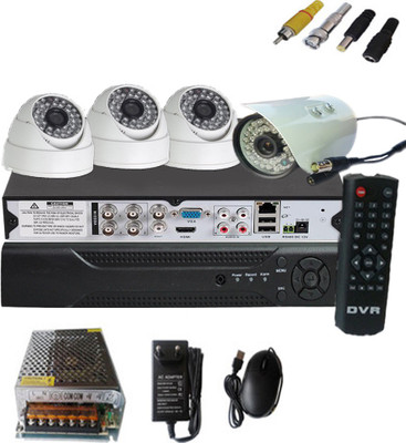 

Easy 4 channel dvr kit with 1 bullet & 3 dome cctv camera 4 Channel Home Security Camera