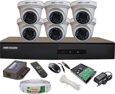 

Hik Vision Full Combo, HD DS-2CE56COT-IRP Dome Camera 6Pcs + Active Cable + 1TB HDD + HD DVR 8 Channel Home Security Camera(1 TB)