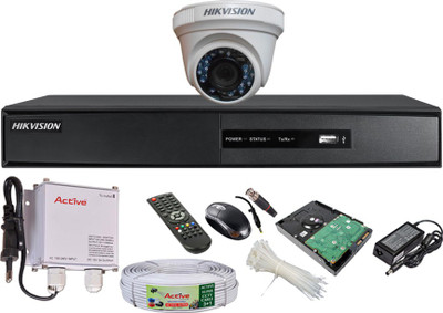 

Hik Vision HDTVI Full Combo, DS-2CE56COT-IR Dome Camera 1Pcs + 500GB HDD + Active Cable + HD DVR 4 Channel Home Security Camera(500 GB)