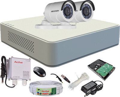 

Hik Vision Full Combo, DS-2CE16C2T-IRP Bullet Camera 2Pcs + Active Copper Cable + HD Mini DVR 4 Channel Home Security Camera(500 GB)