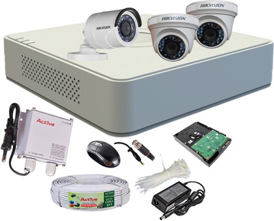 

Hik Vision HD Full Combo, HD DS-2CEC2T-IR Dome Camera 2Pcs And Bullet Camera 1Pcs + Active Cable + 1TB HDD + F1 Mini DVR 4 Channel Home Security Camera(1 TB)