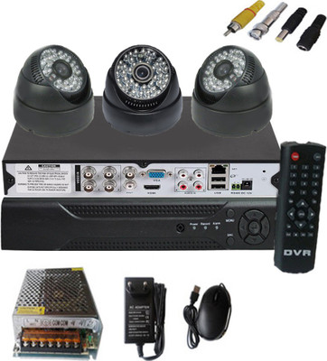 

Easy 3 CCTV Black Dome camera + 4 channel DVR kit 4 Channel Home Security Camera(2000 GB)