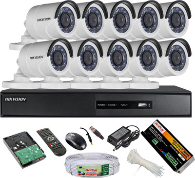 

Hik Vision SH Full Combo, Turbo HDTVI Bullet Camera 10Pcs + 2TB HDD + Active Cable + HDTVI DVR 16 Channel Home Security Camera(2 TB)