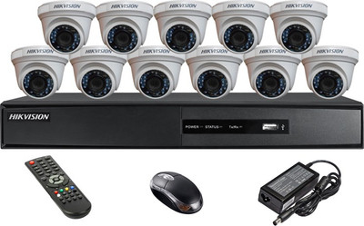 Hik Vision SH Combo, HDTVI DS2CE56COT-IR Dome Camera 11Pcs + HDTVI DVR Security Camera(16 Channel)