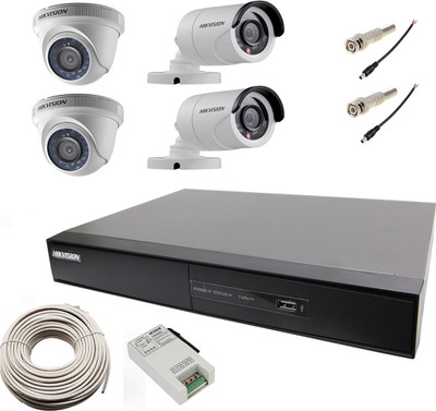 

Hik Vision 2 Dome 2 Bullet and DS-7004HGHI-F1 4 Channel Home Security Camera