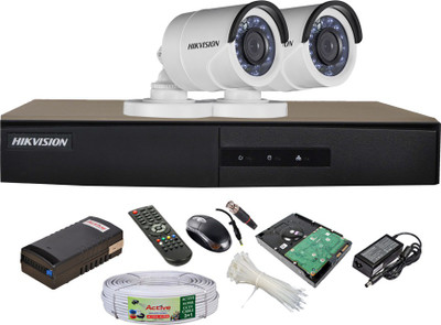

Hik Vision Full Combo, HD DS-2CE16COT-IRP Bullet Camera 2Pcs + Active Cable + 1TB HDD + HD DVR 4 Channel Home Security Camera(1 TB)