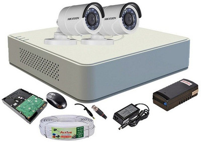 

Hik Vision HD Full Combo, DS-2CE16COT-IRP Bullet Camera 2Pcs + Active Copper Cable + 1TB HDD + HD Mini DVR 4 Channel Home Security Camera(500 GB)