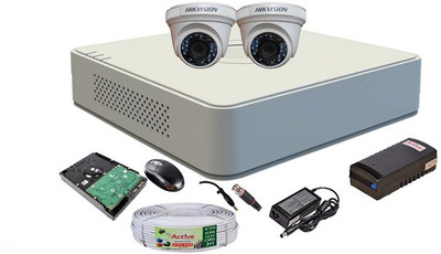 

Hik Vision Full Combo, DS-2CE5ACOT-IRPF / DS-2CE51C0T-IRPF Dome Camera 2Pcs + Active Cable + 1TB HDD + F1 Mini DVR 4 Channel Home Security Camera(4 TB)