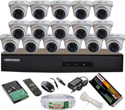 

Hik Vision Full Combo, Turbo HDTVI Dome Camera 16Pcs + 2TB HDD + Active Cable + HDTVI DVR 16 Channel Home Security Camera(2 TB)