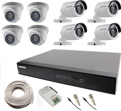 

Hik Vision 4 Dome 4 Bullet and DS-7008HGHI-F1 8 Channel Home Security Camera(4 TB)