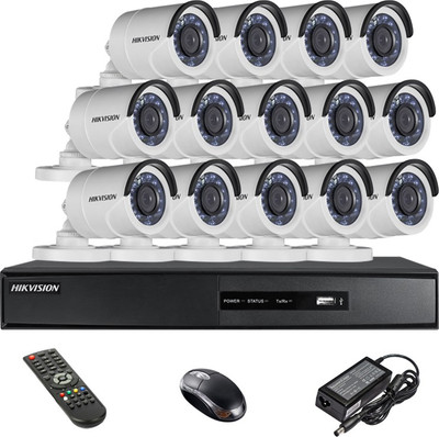 

Hik Vision SH Combo, HDTVI DS2CE16COT-IR Bullet Camera 14Pcs + HDTVI DVR 16 Channel Home Security Camera