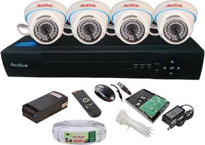 

Active AHD Full Combo, AHD 1.3MP Dome Camera 4Pcs + Active Cable + 500GB HDD + AHD DVR 4 Channel Home Security Camera(500 GB)