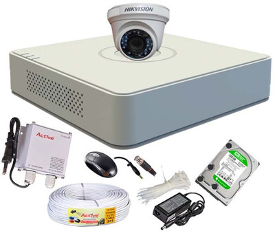 

Hik Vision HD Full Combo, DS-2CE56C2T-IRB Dome Camera 1Pcs + Active Copper Cable + HD Mini DVR 4 Channel Home Security Camera(1 TB)