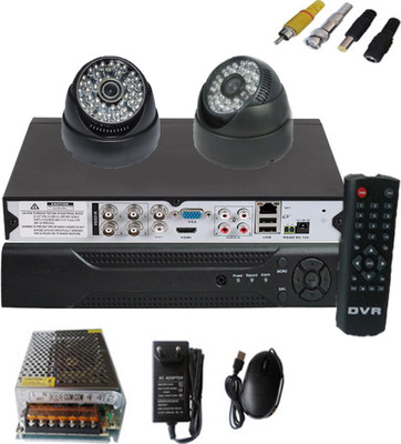 

Easy 2 CCTV Black Dome camera + 4 channel DVR kit 4 Channel Home Security Camera(2000 GB)