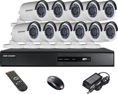 

Hik Vision Combo, HDTVI DS2CE16COT-IRF Bullet Camera 11Pcs + HDTVI DVR 16 Channel Home Security Camera