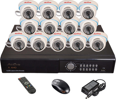 

Active AHD Full Combo, AHD 1MP Dome Camera 13Pcs + AHD DVR 16 Channel Home Security Camera