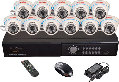 

Active AHD Full Combo, AHD 1.3MP Dome Camera 11Pcs + AHD DVR 16 Channel Home Security Camera
