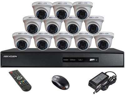 Hik Vision SH Combo, HDTVI DS2CE56COT-IR Dome Camera 12Pcs + HDTVI DVR Security Camera(16 Channel)