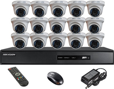 Hik Vision HIKVISION Combo, HDTVI DS-2CE56COT-IRF Dome Camera 15Pcs + HDTVI E1 16 CH DVR. (HDD NOT INCLUDED) Security Camera(16 Channel)
